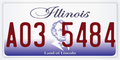 IL license plate A035484