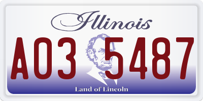 IL license plate A035487