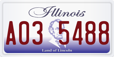 IL license plate A035488