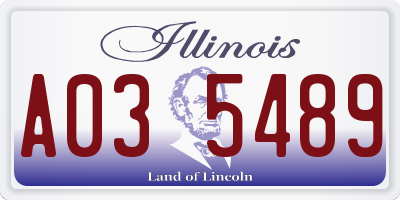 IL license plate A035489