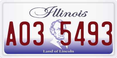 IL license plate A035493
