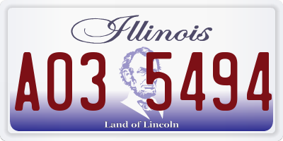 IL license plate A035494