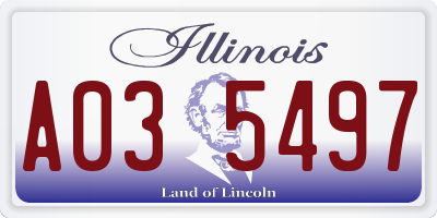 IL license plate A035497