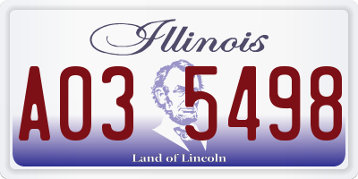 IL license plate A035498