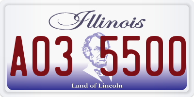 IL license plate A035500