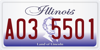 IL license plate A035501