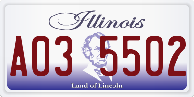 IL license plate A035502