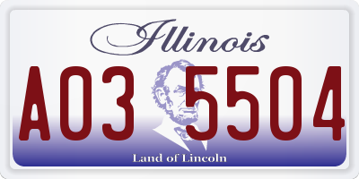 IL license plate A035504