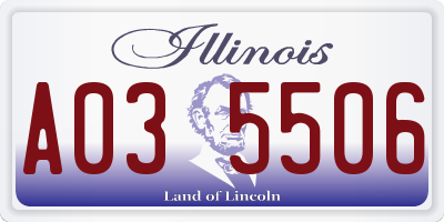 IL license plate A035506
