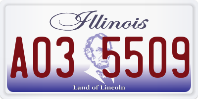 IL license plate A035509