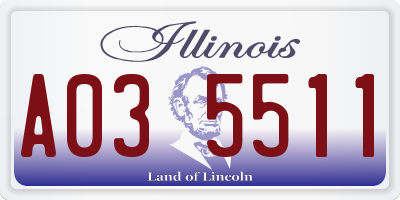 IL license plate A035511