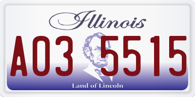 IL license plate A035515