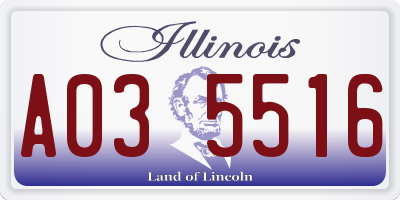 IL license plate A035516