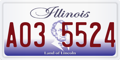 IL license plate A035524