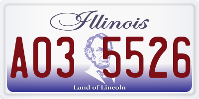 IL license plate A035526