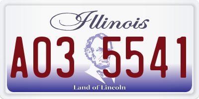 IL license plate A035541