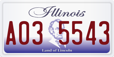 IL license plate A035543