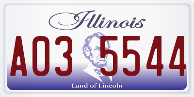 IL license plate A035544