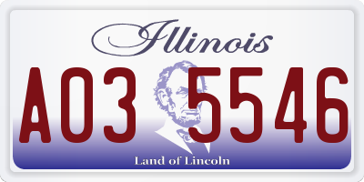 IL license plate A035546