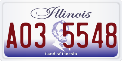 IL license plate A035548