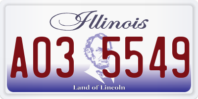 IL license plate A035549