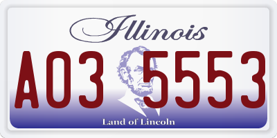 IL license plate A035553
