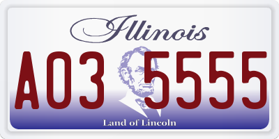 IL license plate A035555