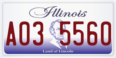 IL license plate A035560