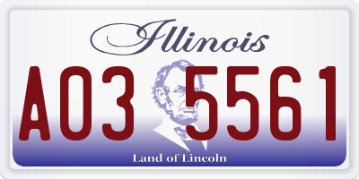IL license plate A035561