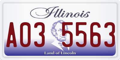 IL license plate A035563