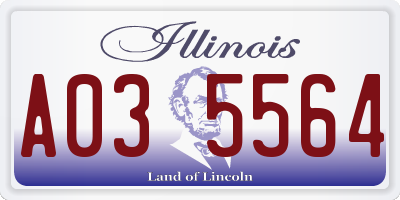 IL license plate A035564