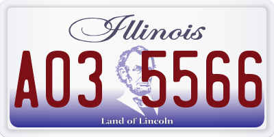 IL license plate A035566