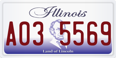 IL license plate A035569