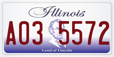 IL license plate A035572