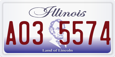 IL license plate A035574
