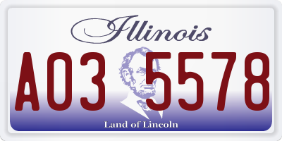 IL license plate A035578