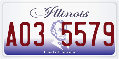 IL license plate A035579