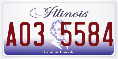 IL license plate A035584