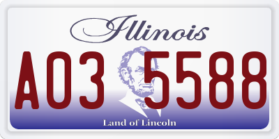 IL license plate A035588