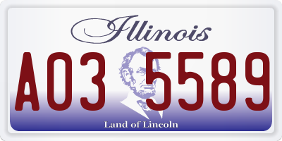 IL license plate A035589