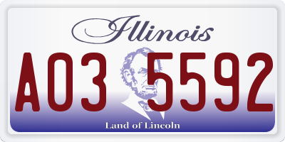 IL license plate A035592