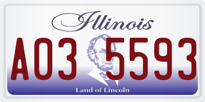 IL license plate A035593