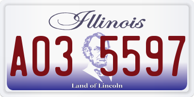 IL license plate A035597