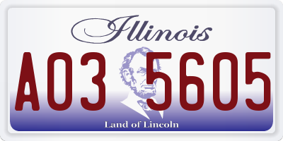 IL license plate A035605