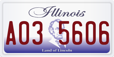 IL license plate A035606