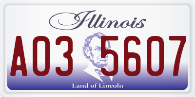 IL license plate A035607