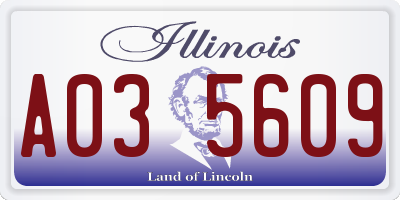 IL license plate A035609