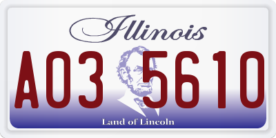 IL license plate A035610