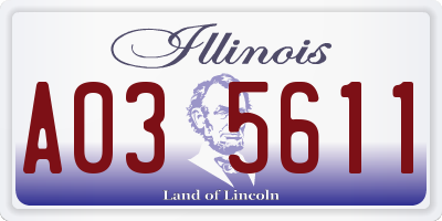 IL license plate A035611
