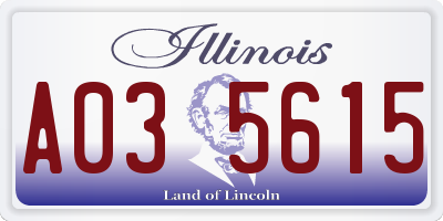 IL license plate A035615